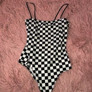 Checkered bodysuit